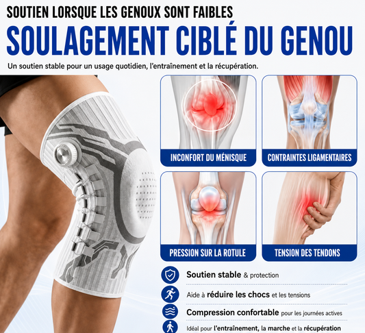 Genouillère Intelligente à Molette — Maintien Rotulien & Stabilisation Articulaire
